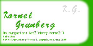 kornel grunberg business card